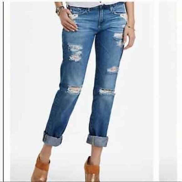 AG Adriano Goldschmied Piper Slouchy slim jeans distressed 28 - Picture 1 of 14